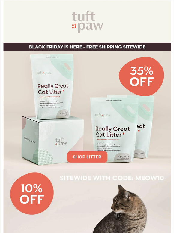 tuft and paw Savings your cat can't resist... Milled