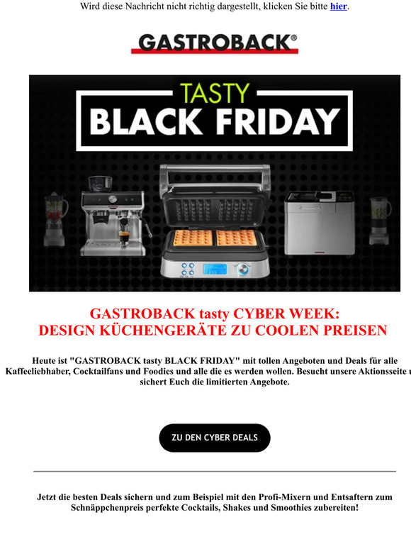 🖤 GASTROBACK tasty BLACK FRIDAY MIT MEGA-ANGEBOTEN 🖤