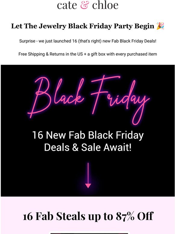 Surprise! 16 New Fab Black Friday Jewelry + Sitewide Sale 🖤