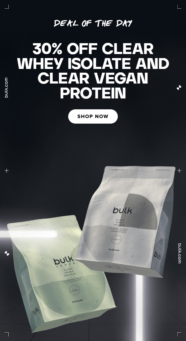 30% off Clear Whey Isolate and Clear Vegan Protein