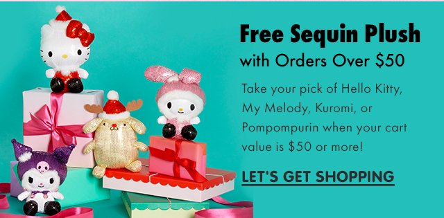 Free Sequin Plush With Orders Over $50