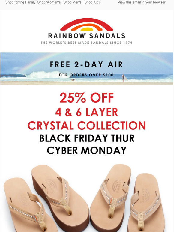 Rainbow sandals black hot sale friday sale