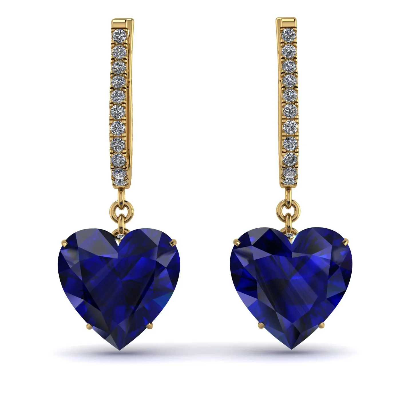 Image of Heart Sapphire Earrings - Noelle No. 13