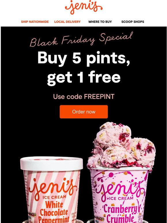 Jeni's Ice Creams Get a FREE pint starting now! Milled