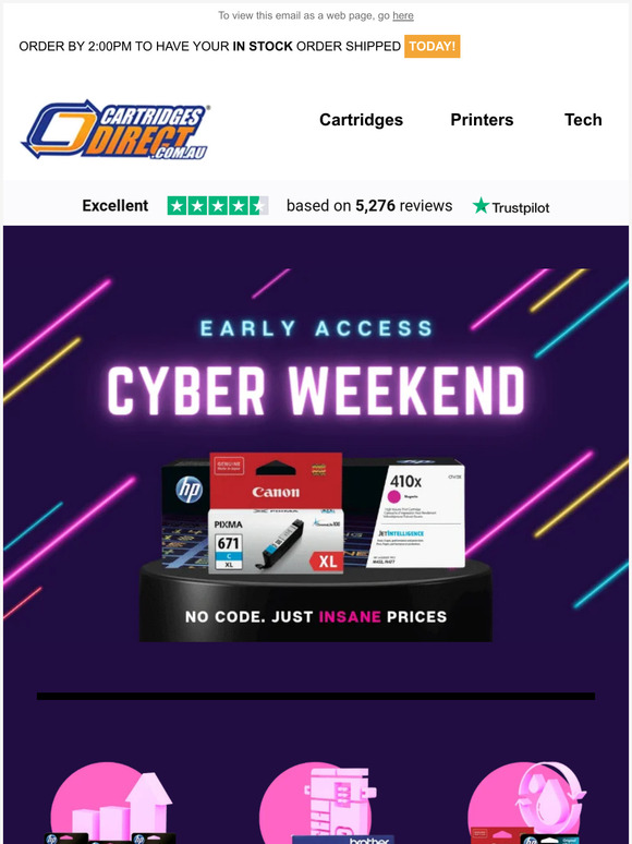 Cartridges Direct Cyber Weekend deals are here! Milled