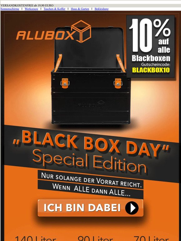 BlackBox Day - ALUBOX - 10% Rabatt