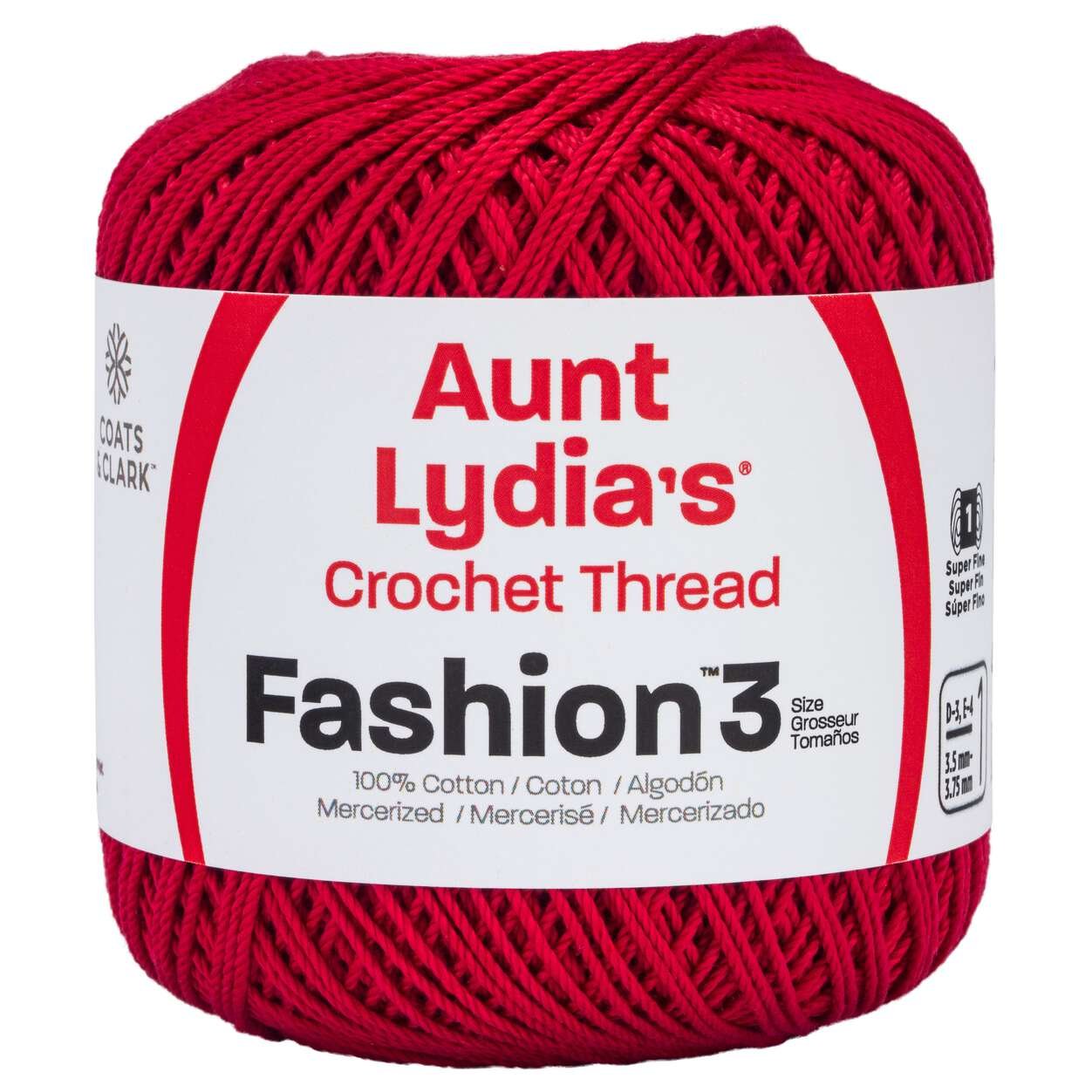 Aunt Lydia's Fashion Crochet Thread, Scarlet