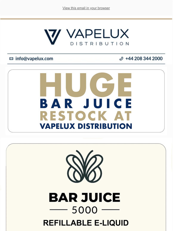 Huge Bar Juice Restock At Vapelux