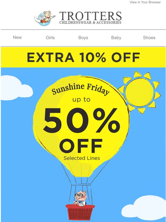 Take an extra 10% OFF....Sunshine Friday just got better! 💛