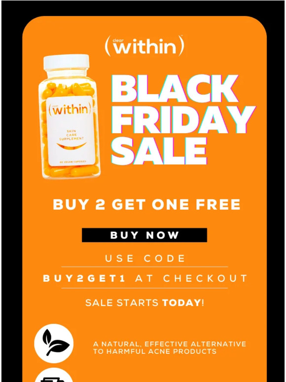 ENDING SOON: Buy 2 Acne Supplements, Get 1 Free 🟠