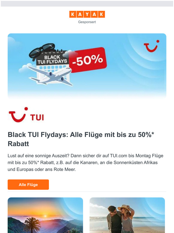 Black TUI Flydays: Jetzt bis zu 50%* sparen