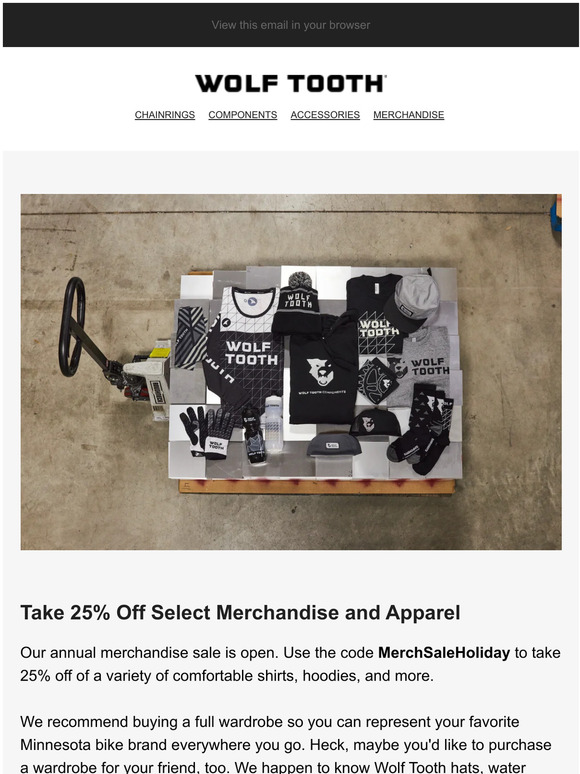 Wolf Tooth's Annual Merchandise Sale Starts Now