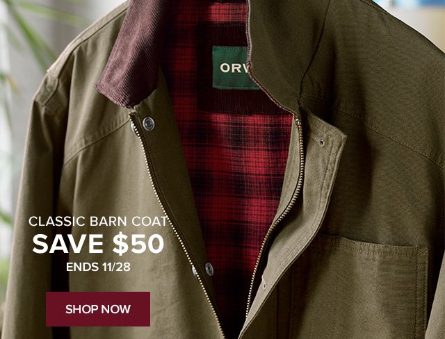 Classic Barn Coat Save $50 Ends 11/28