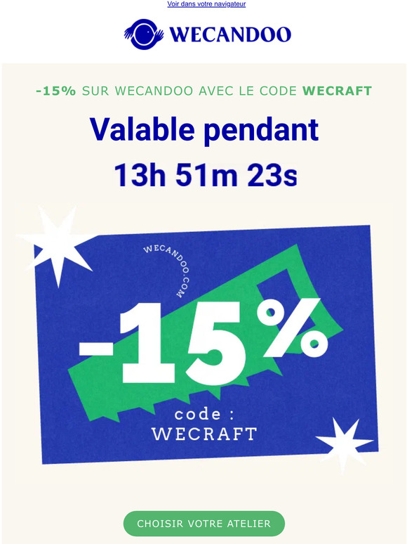 Plus que quelques heures pour profiter de -15% 🙌