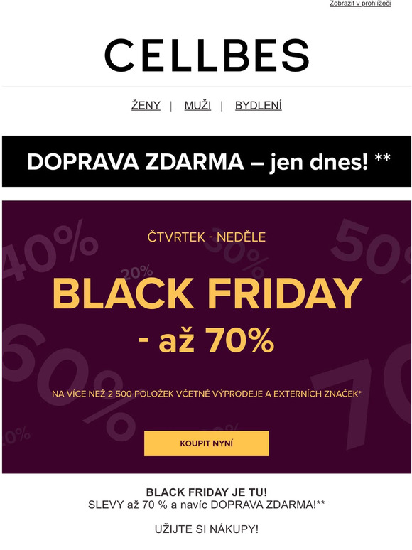 🖤 BLACK FRIDAY – Doprava zdarma + SLEVY až 70 %*