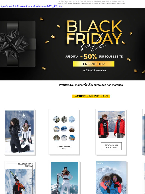 Jusqu' à -50% de réductions pour le BLACK FRIDAY sur tout le site !