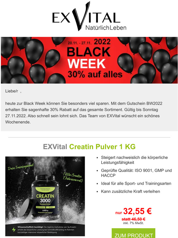 Heute: 30%  Rabatt auf alle Artikel - Black Friday