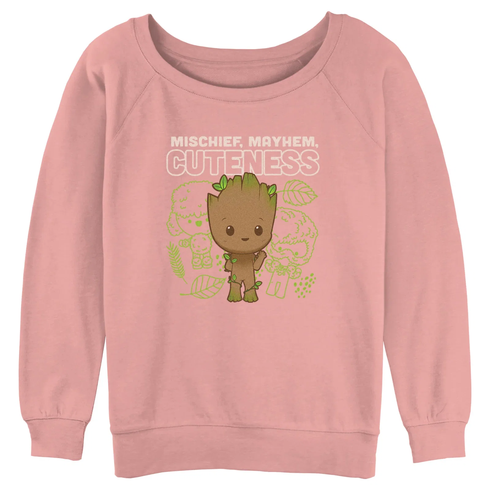 Image of Junior's Marvel I Am Groot Cute Groot Linework Raglan Pullover