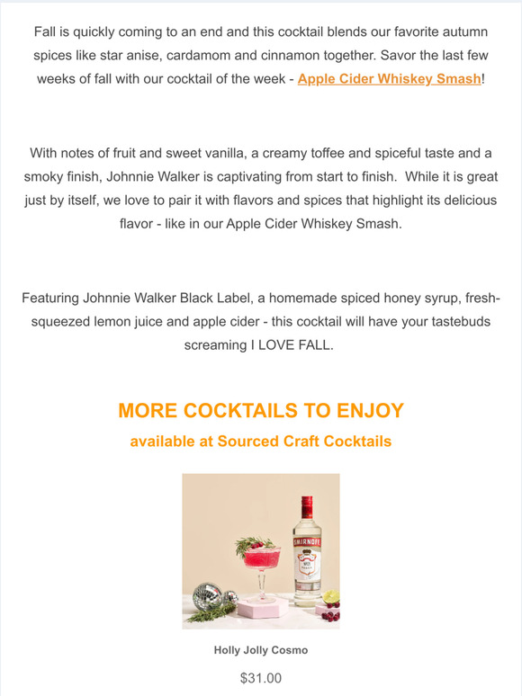Sourced Craft Cocktails Cocktail Of The Week With Johnnie Walker Black