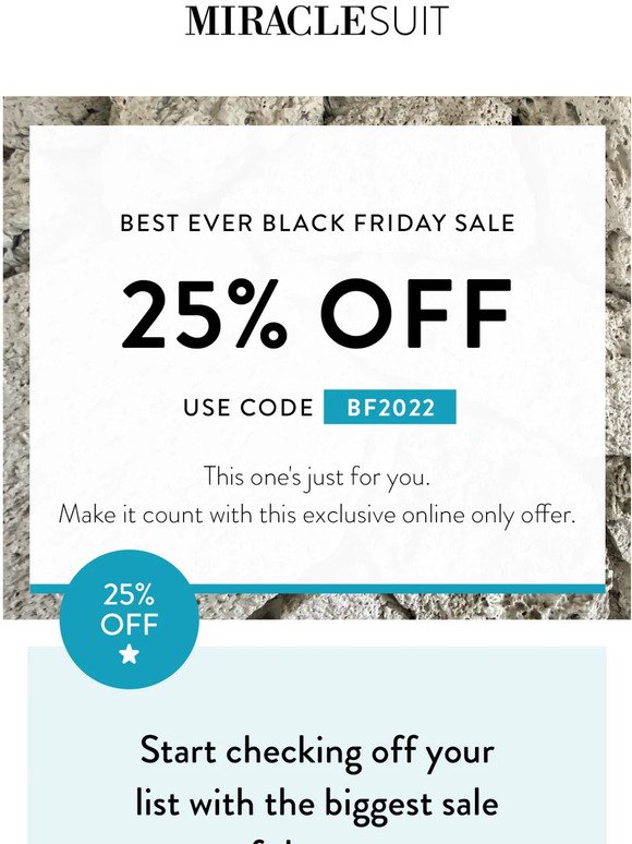 25% OFF is back in our Black Friday SALE