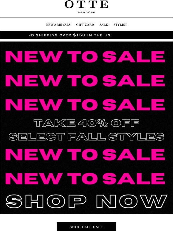 FALL SALE STARTS NOW