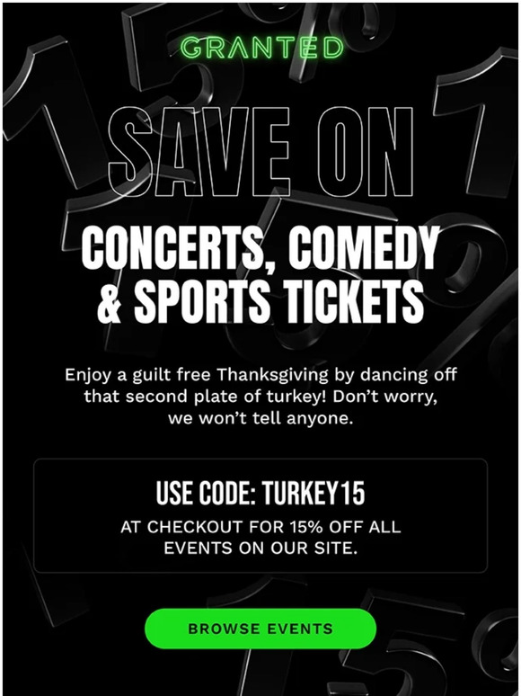 15% Off All Tickets Starts Now!