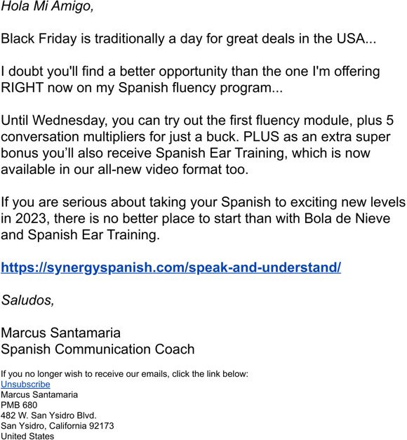 Black Friday Spanish