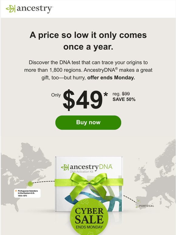 It’s here! $49 AncestryDNA Sale