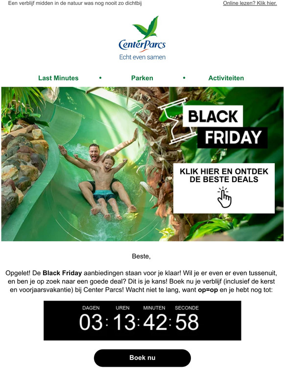 Black Friday bij Center Parcs!