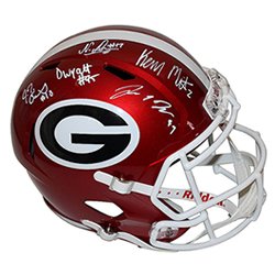 2021 Georgia Bulldogs Team Autographed Signed Riddell Speed FLASH Full Size Replica Helmet with 5 Signatures - Certified Authentic
