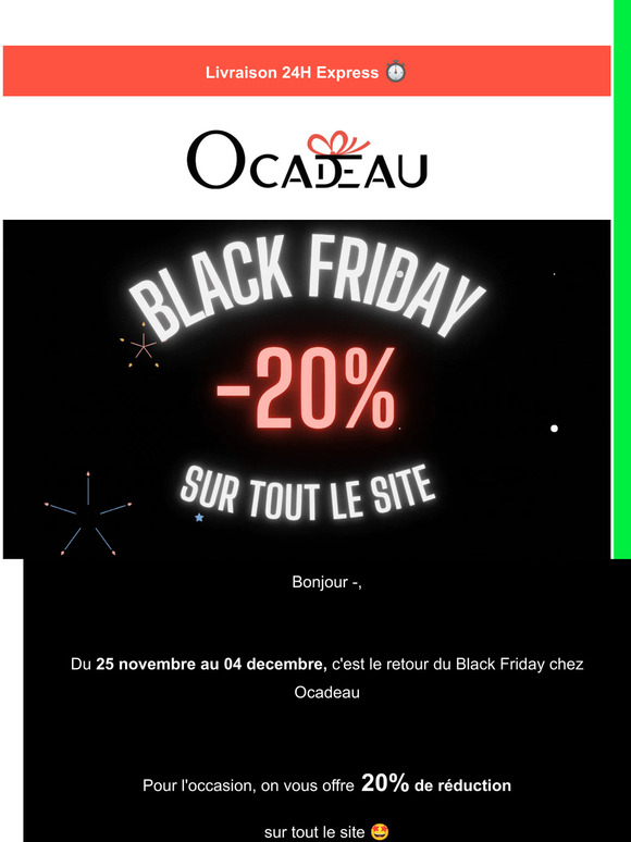⚡BLACK FRIDAY⚡-20% sur tout le site —