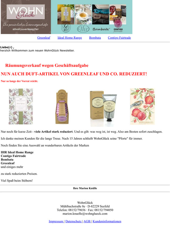Räumungsverkauf, nun auch Greenleaf reduziert!