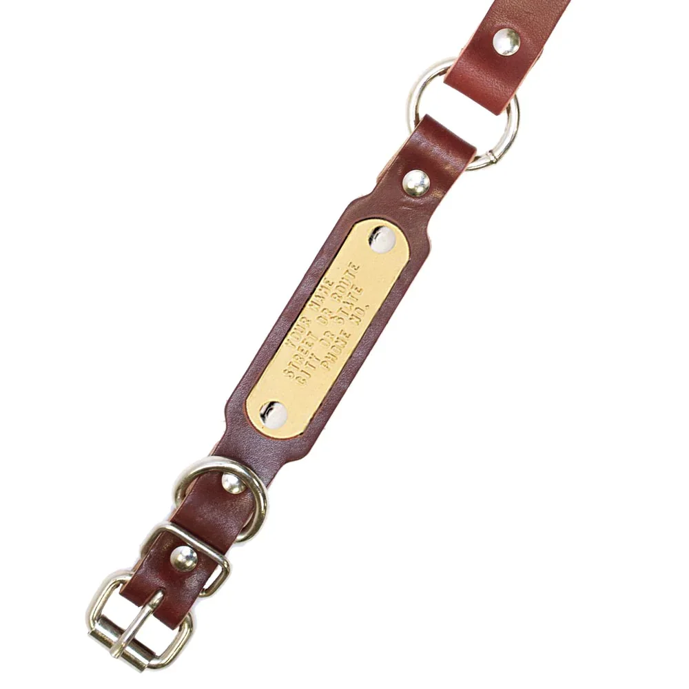 LEATHER RING-N-CENTER BEAGLE COLLAR