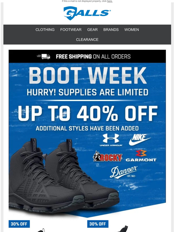 Galls Boot Week up to 40 Off Milled