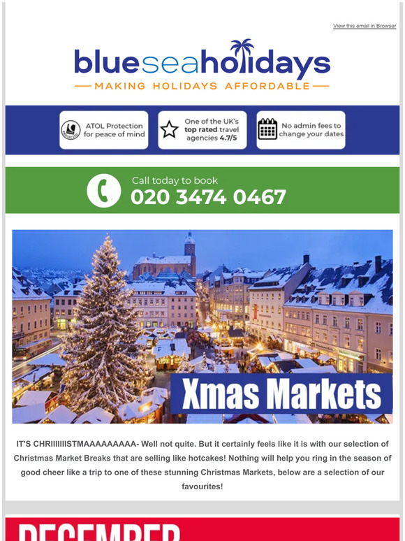 🎄 It's Beginning to Look a Lot Like Christmas 🎄 Last Call For Christmas Market Breaks!