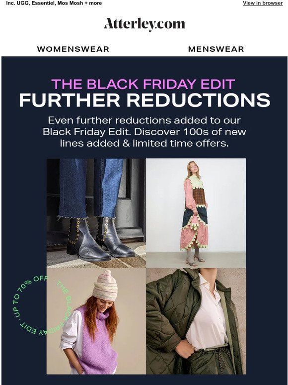 Black Friday : further reductions up to 70% off