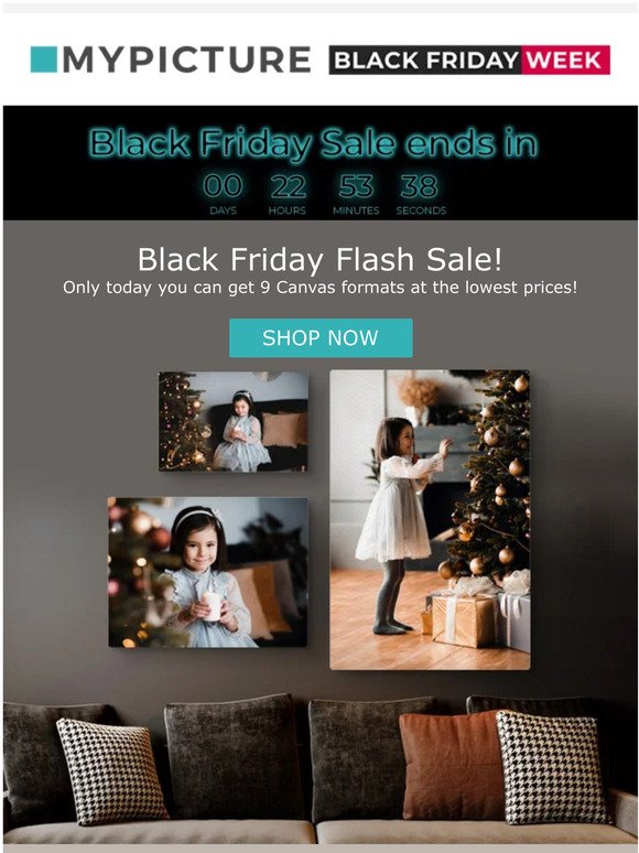 Flash Sale! 9 Canvas formats from £13