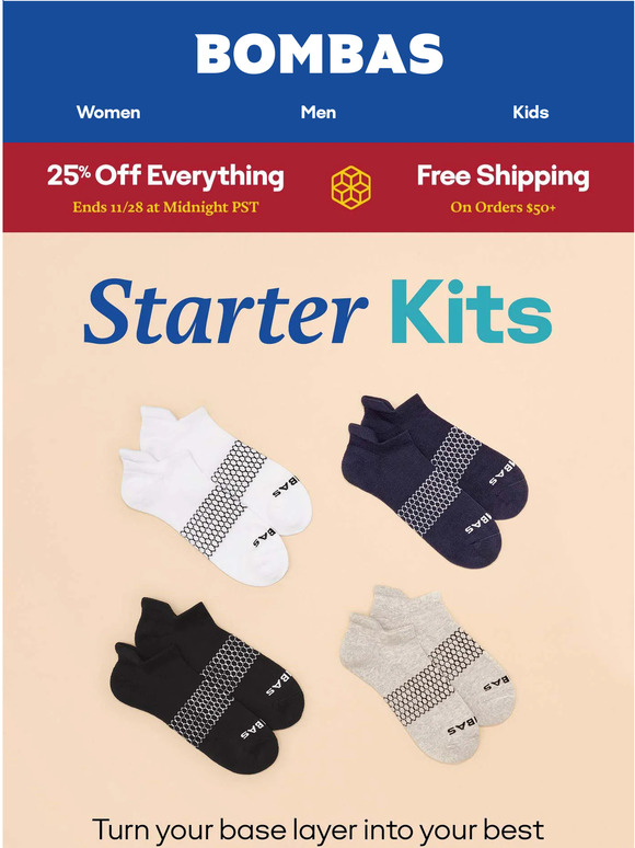 Bombas A Big Upgrade Meet Bombas Starter Kits Milled