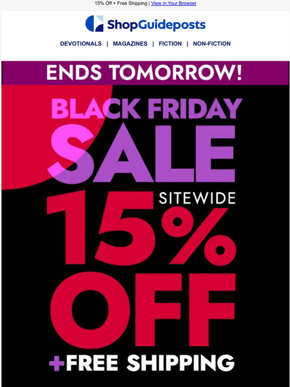 Shopguidepost Org Guideposts: Black Friday Sale Ends Tomorrow! | Milled