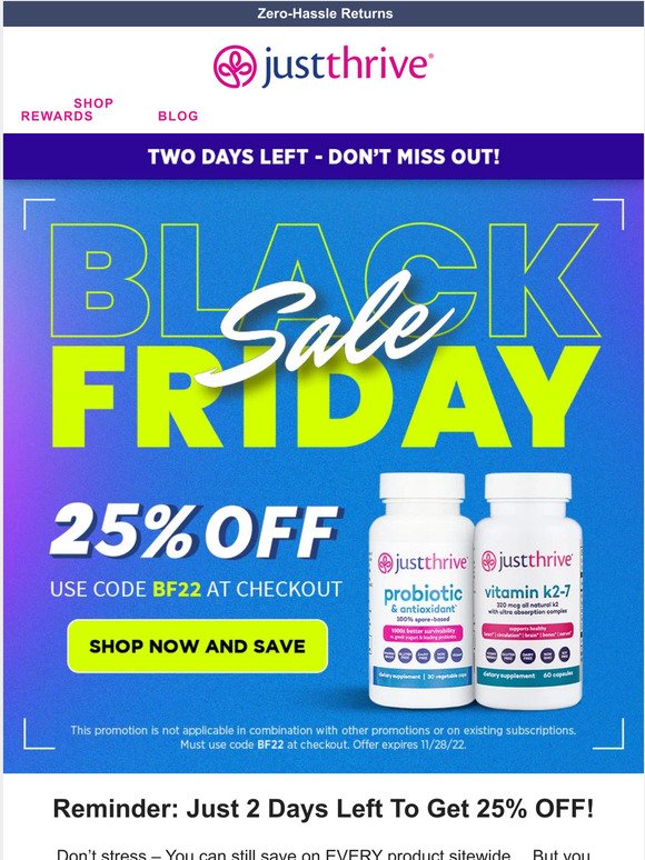 2 days left for 25% off