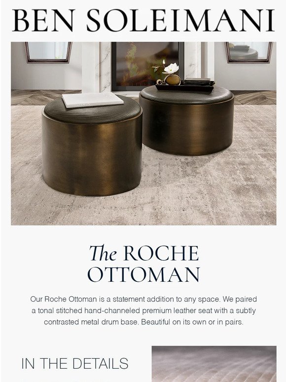 Shop Our Handcrafted Roche Ottoman Collection