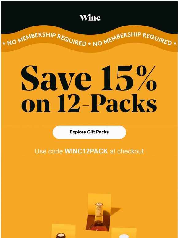 Take 15% off 12-Packs at The Winc Gift Shop