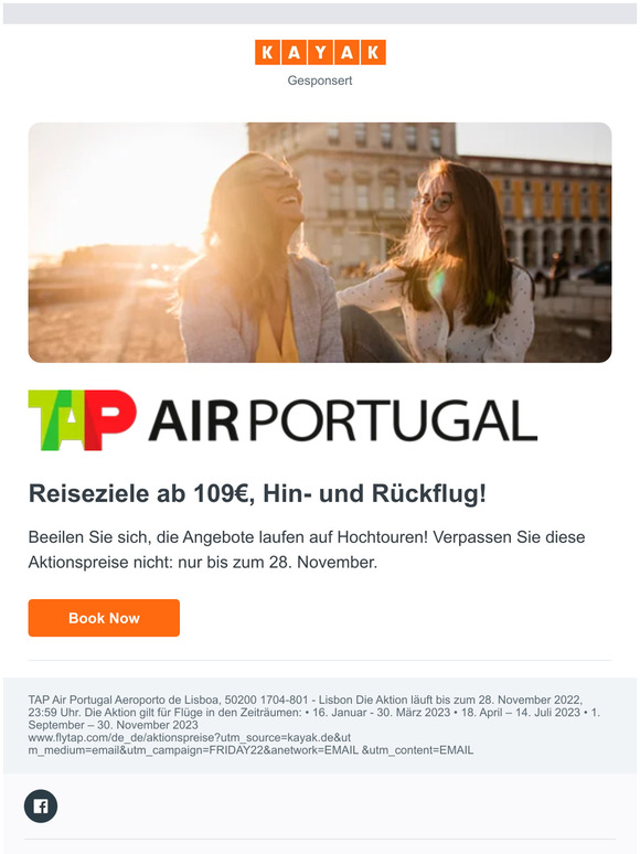 Reiseziele ab 109€, Hin- und Rückflug!