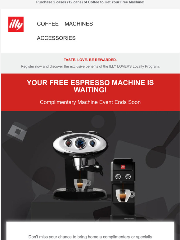 illy caffe Get Your Free Coffee Machine While Supplies Last! Milled