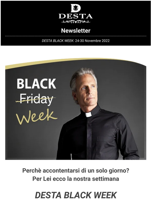 DESTA BLACK WEEK: su desta.it il Black Friday dura una settimana con sconti fino al 40%!