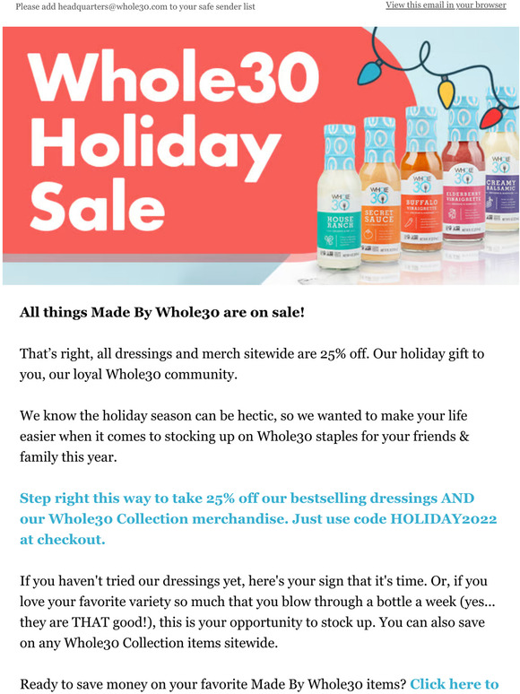 Whole30: Here’s Our Holiday Gift To You, Whole30'er | Milled