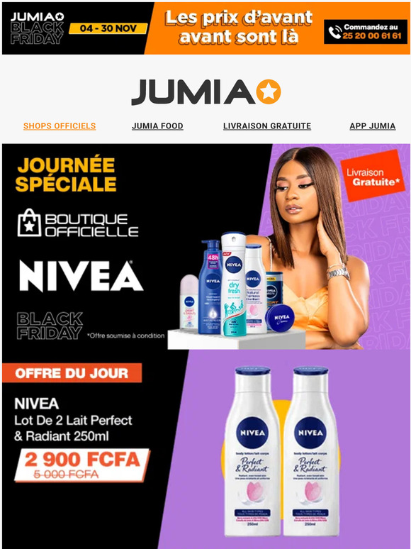 jumia.ci 1900 F le gel douche 😱 La Jumia Black Friday continue 🔥 Nivea prend soin de toi ! Vite