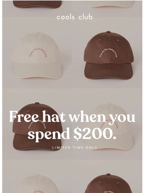 FREE HAT 🧢 Limited time offer