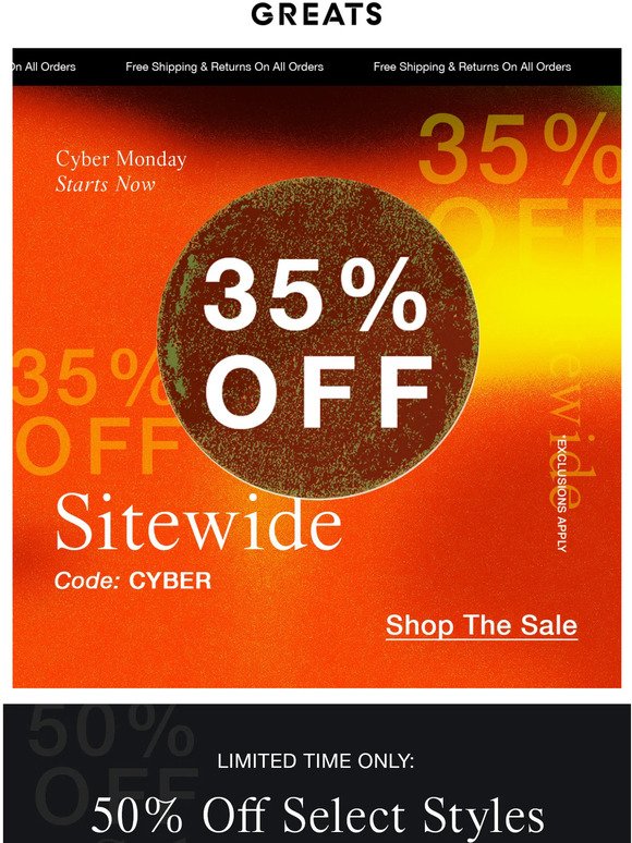 Cyber Monday Early Access: 35% Off Sitewide
