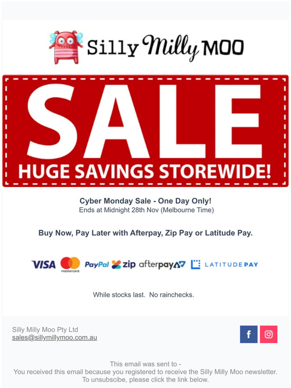 Cyber Monday Sale - Huge Savings Storewide!